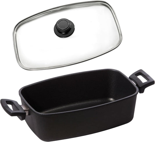 Eurolux premium roaster 33 x 22 x 11 cm, With side handles, Incl. glass lid