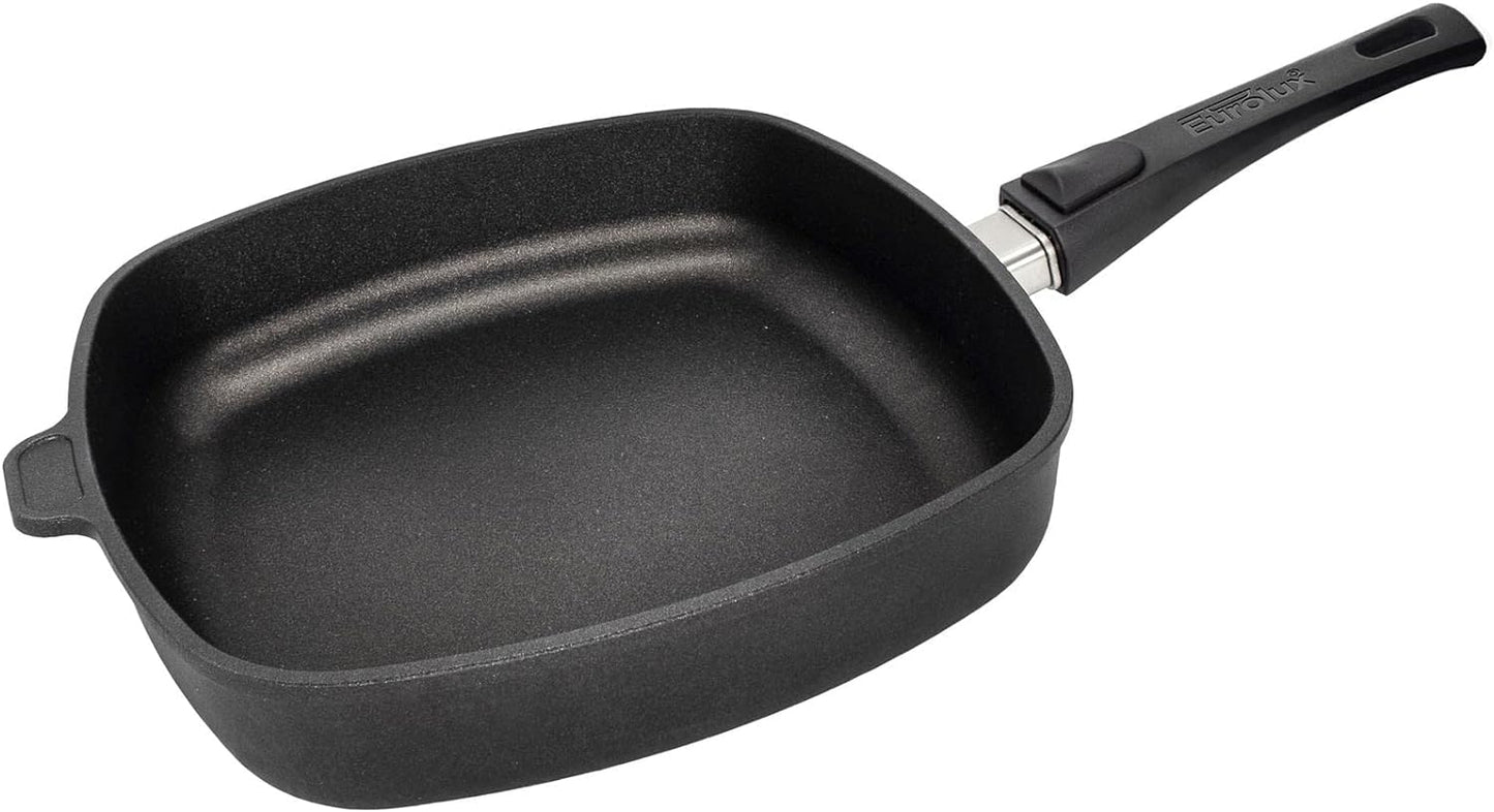 Eurolux premium square braising pan, Induction friendly, Removable Handle, Made in Germany