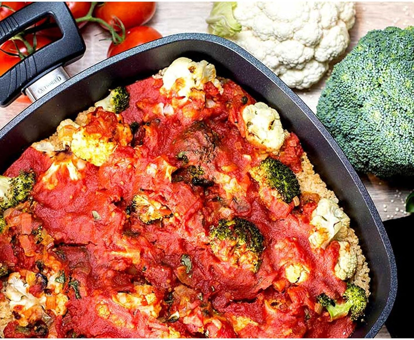 Eurolux Premium casserole dish 28 x 28 cm, 7 cm H, 4.0 L - Suitable for Induction, Made in Germany