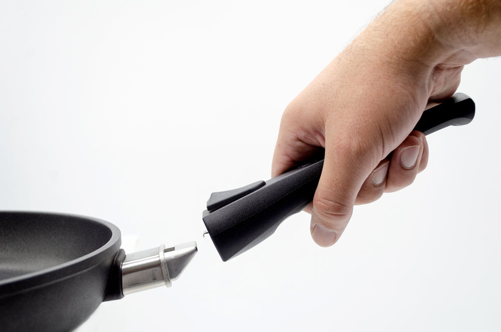 Eurolux Flat Frying Pan Cast Aluminum  Ø 20, 24, 26, 28, 32 cm, Induction friendly, Removable handle, Made in Germany